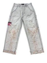 Enfants Riches Déprimés Distressed & Stained Denim Jeans - Light Blue