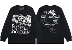 Enfants Riches Déprimés Inverted Collage & "Say Goodbye The Ground" Long-Sleeve - Black