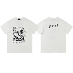 Enfants Riches Déprimés "Be Careful" Collage & Italic Back Logo T-Shirt - Cream