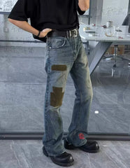 Enfants Riches Déprimés Paint Splatter & Patch Denim Jeans - Blue