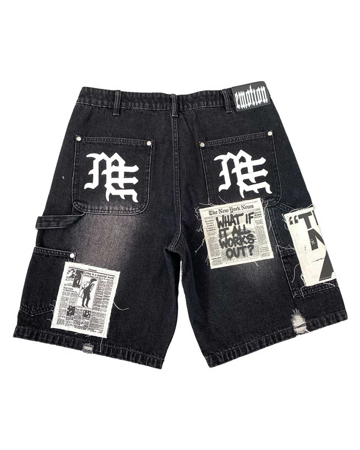 Mixed Emotions AI Denim Shorts Black