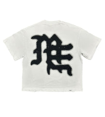 Mixed Emotions End Rhinestone Tee White