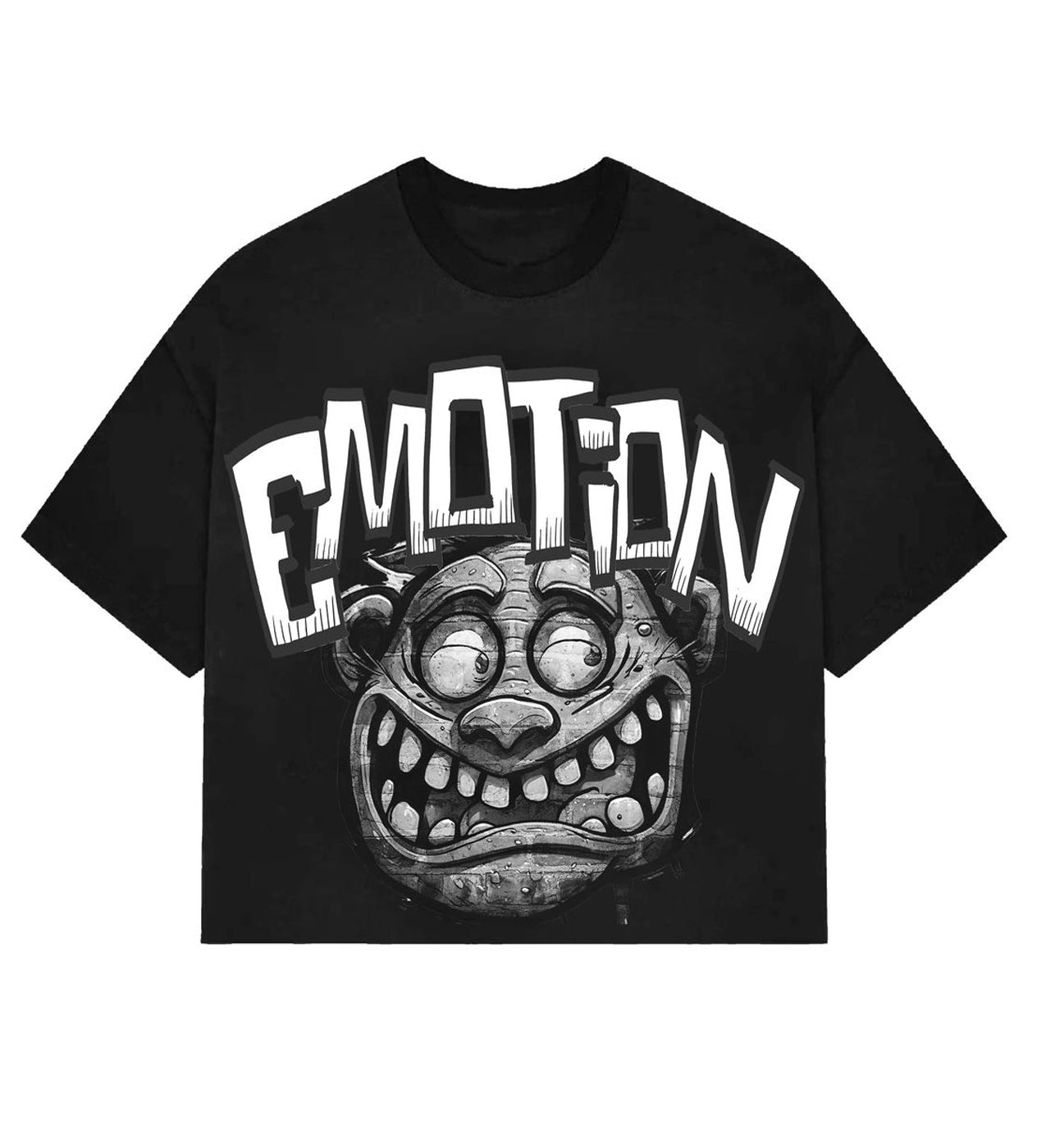 Mixed Emotions Monster Cropped Tee Black