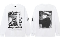 Enfants Riches Déprimés Vertical Lettering & Back Portrait Long-Sleeve - White