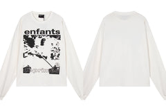 Enfants Riches Déprimés Armed Figure & Vintage Print Long-Sleeve   - White