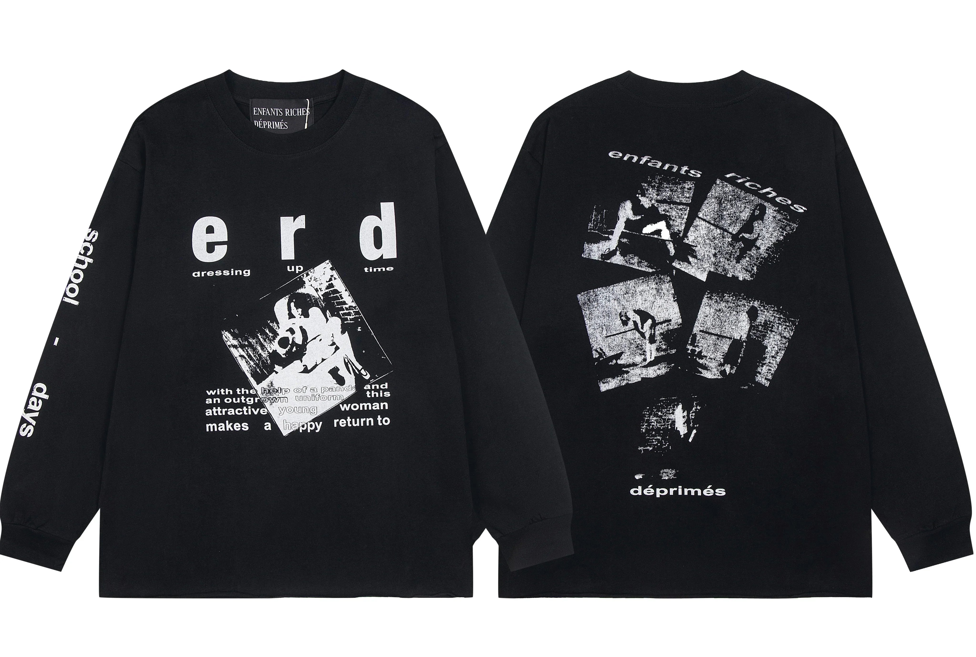 Enfants Riches Déprimés "e r d" Collage Long-Sleeve  - Black