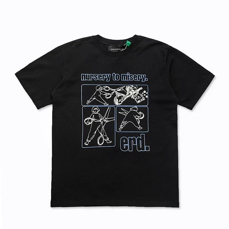 Enfants Riches Déprimés "Nursery to Misery" Four-Panel T-Shirt - Black