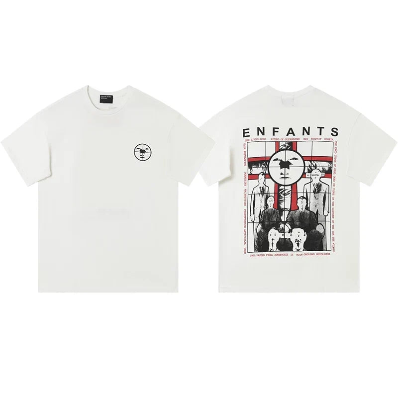 Enfants Riches Déprimés Circle Logo & Back Target Group T-Shirt - White