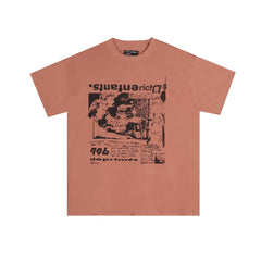 Enfants Riches Déprimés Inverted Collage T-Shirt - Terracotta